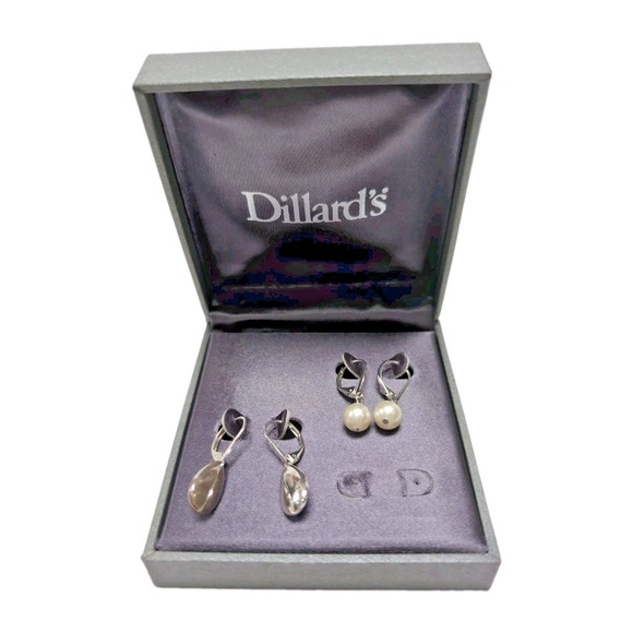 Dillards Jewelry - Set Of 2 Leverback Dangle Earrings Silver Tone Dillard's Fashion Jewelry